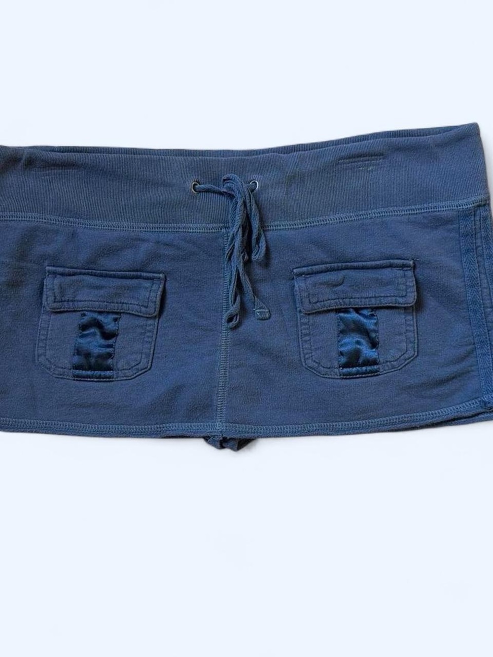 Y2K  Hollister Navy Drawstring Cargo Micro Mini with built in shorts